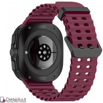 Guminė apyrankė laikrodžiui - bordo spalvos (Samsung Galaxy Ultra/Ultra 2 (47 mm)
